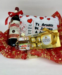 cesta de presente com vinho
