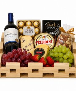 Cesta happy Hour com vinho para datas especiais